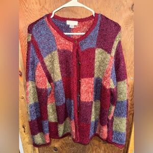 Christopher & Banks Multicolor Plaid Cardigan